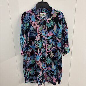 Tipsy Elves Hawaiian Shirt Mens XXL Miami Heater Floral Rayon Blend (D25)